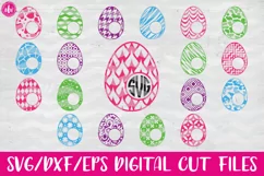 Monogram Pattern Easter Eggs Set of 40 - SVG, DXF, EPS Cut Files Product Image 3
