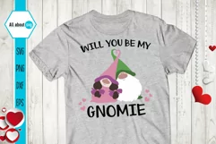 Will You Be My Gnomie Svg, Valentine's Gnomies Svg Product Image 1