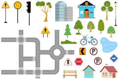 Funny Police Cars Set with City Scene and Police Elements Product Image 5