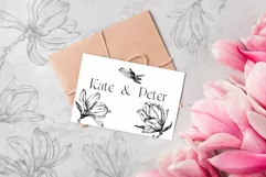 Magnolia flowers line art SVG, PNG. Hand drawn doodle flower Product Image 3