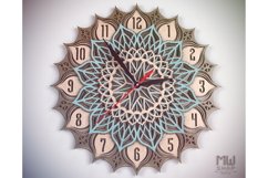 C23 - Wall Clock for Laser cut, Mandala Clock DXF pattern Product Image 2