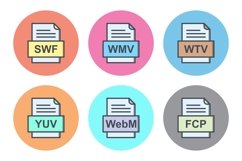 Set Of File Formats Icons Product Image 1