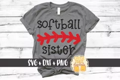 Softball Sister - Softball SVG PNG DXF Cut Files Product Image 1