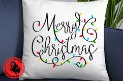 Merry Christmas lights svg Garland png clip art Cricut Cameo Product Image 1