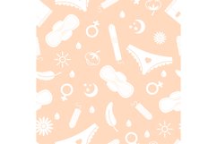 Woman hygiene seamless pattern. Menstruation elements. Pads, Product Image 1