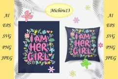 LGBT lettering "I am her girl" in two variations of frames Product Image 1