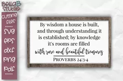 Home SVG, Family SVG, By Wisdom a House is Built SVG Product Image 1