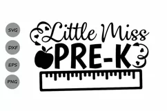 Little Miss Pre-k svg, back to school svg, Preschool Svg. Product Image 1