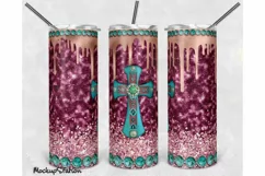 Purple Glitter 20oz Skinny Tumbler Sublimation Design PNG Product Image 1