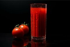 Refreshing tomato juice in glass with fresh tomatoes Product Image 1