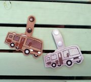 ITH Motorhome Vinyl Key Fob or Bag Tag - Snap Tab Machine Embroidery Product Image 4