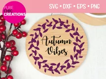 Fall SVG|Autumn Vibes|Fall Wreath SVG|SVG DXF PNG EPS Product Image 2