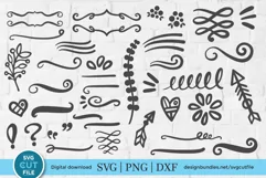 Doodle svg, Flourish svg, squiggle svg, swoosh svg, swirl Product Image 1