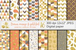 Brown, orange and gold foil seamless geometric patterns Product Image 1