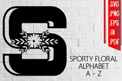 Sporty Spring Floral Alphabet A-Z svg eps ai png pdf Product Image 1