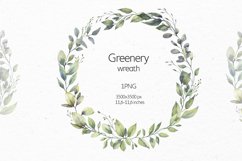 Watercolor Greenery Wreath. Product Image 1