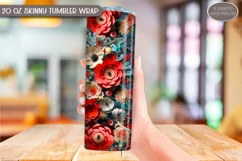 3D Seamless Sublimation Skinny Tumbler Wrap| 20oz | Png Product Image 3