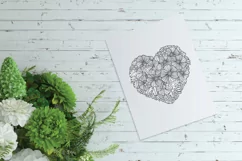 Heart SVG | Zentangle Heart SVG | Flower SVG | Love SVG Product Image 5