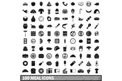 100 meal icons set, simple style Product Image 1