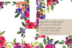 Watercolor Vibrant Colors Floral Background Collection Product Image 2