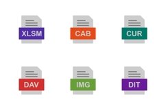 Set Of File Formats Icons Product Image 1