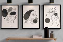 Set of Three Abstract Face Digital Print Frame not included Product Image 2