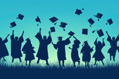 Graduation Hats Celebration Background Wallpaper Product Image 1