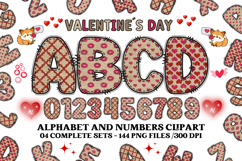 Valentine Alphabet Clip Art, valentines day letters doodle Product Image 1