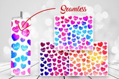 Watercolor Hearts Tumbler Sublimation Wraps Product Image 2