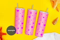 Pink Skinny Tumbler Mockup full wrap on Summer background Product Image 2