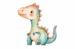 Watercolor Cute Coelophysis Dinosaur Cartoon Product Image 2