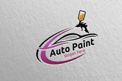 Car Painting Logo with Spray Gun and Sport Car Concept 2 Product Image 4