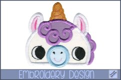 Boy Unicorn Animal Topper Applique Embroidery Design Product Image 1