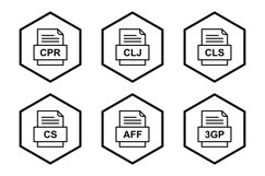 Set Of File Formats Icons Product Image 1