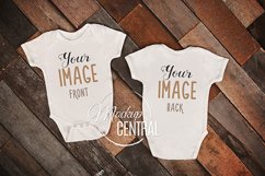 Front &amp; Back Side Baby Onepiece Bodysuit Mockup Shirt JPG Product Image 1