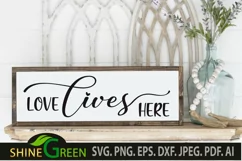 Valentines SVG Farmhouse Sign - Love Lives Here Quote Product Image 2