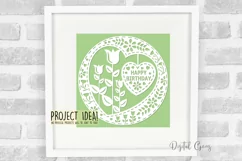 Happy Birthday paper cut design SVG / DXF / EPS / PNG files Product Image 2