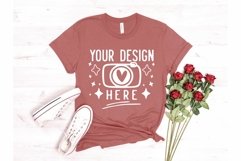 Bella Canvas 3001 Heather Mauve Mockup, Unisex Tshirt Mockup Product Image 1