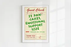 Funny Guest Check PNG Vintage Diner Style, Sublimation PNG. Product Image 3