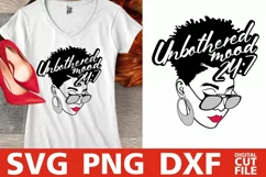 Unbothered svg, Mood svg, Woman in Glasses svg, Afro Hair Product Image 1