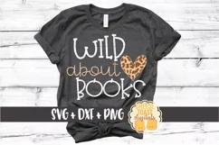 Wild About Books - Reading School SVG PNG DXF Cut Files Product Image 1