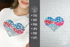 A mother's heart is always with her children SVG in heart Product Image 2