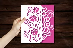 Papercut Flowers and Curls, Wedding Invitation Card Cover Product Image 3