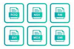 Set Of File Formats Icons Product Image 1