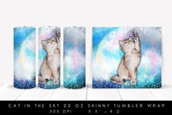 Cat in the Sky Skinny Tumbler Wrap Sublimation Product Image 1