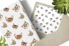 Cat watercolor patterns  - Free Design of The Week Product Image 9