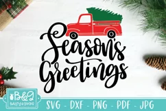 Seasons Greeting Christmas Truck SVG | Christmas Sign SVG Product Image 2