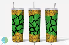 Skinny Tumbler Sublimation Design - Sunflower Leopard Print Product Image 7