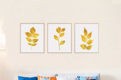 Gold Leaf Prints, Gold Print Set, Gold Botanical Prints Product Image 4