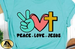 Peace Love Jesus SVG PNG EPS DXF Cutting and Printing File Product Image 5